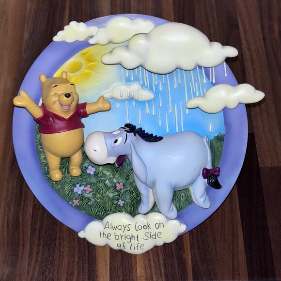 Disney Pooh & Eeyore Bradford Exchange 3D Wall Plaque Bright Side 100 Acre COA - Picture 2 of 7